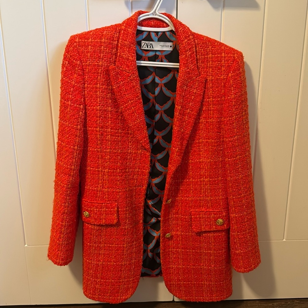 Orange Zara Blazer